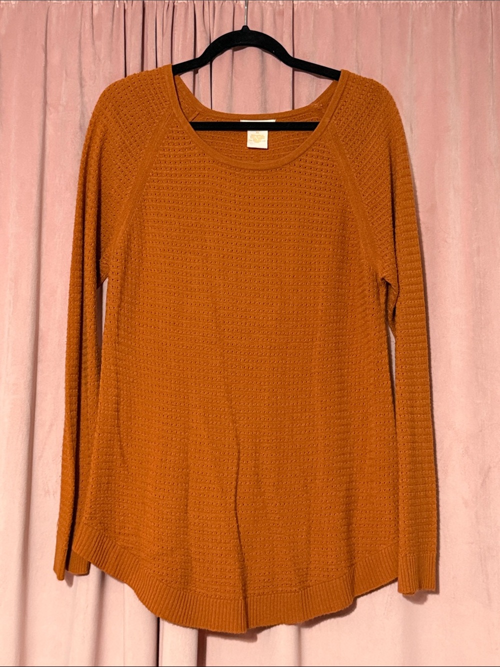 Sweet Romeo Scoop-Neck Knit Sweater in Burnt Orange